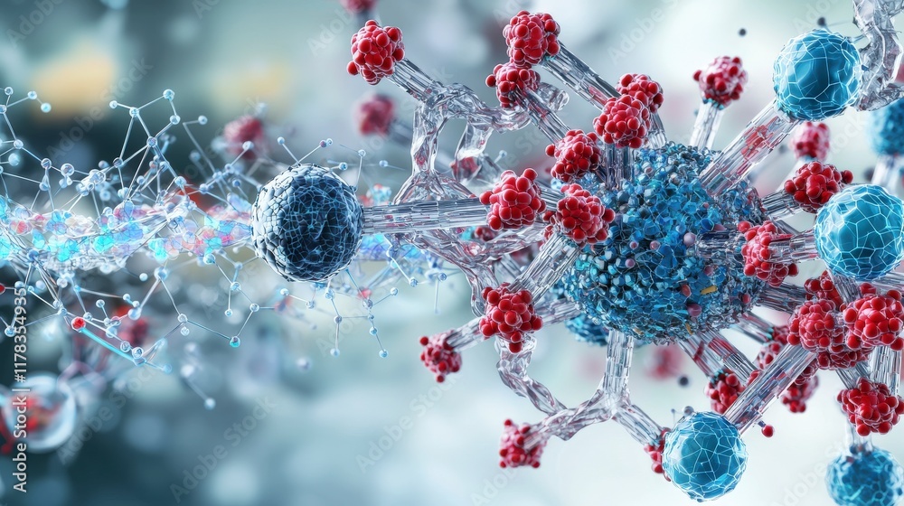 Aufkleber innovative nanomaterials research science lab digital artwork futuristic environment close-up view m