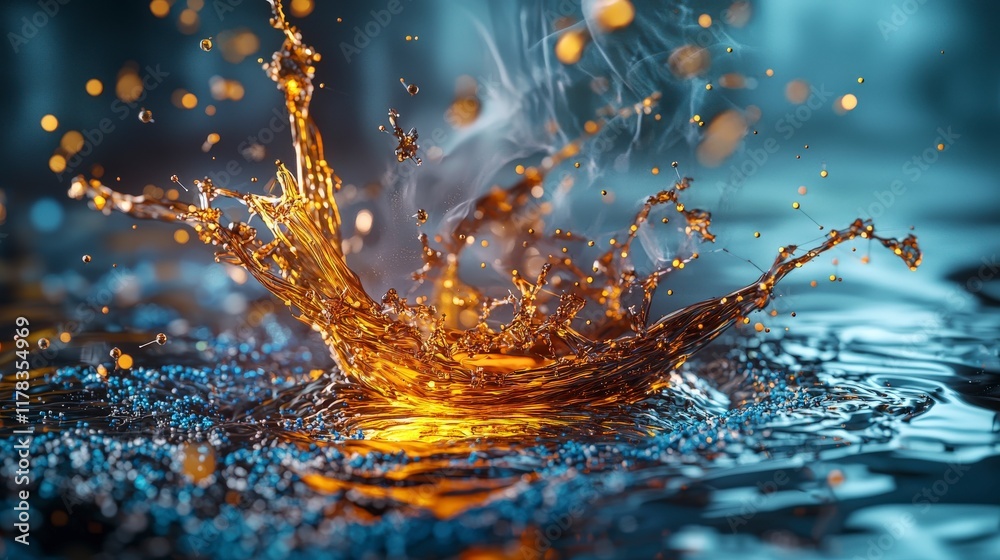 Poster Exploring nanomaterials high-resolution dynamic water splash action in a scientific laboratory setting