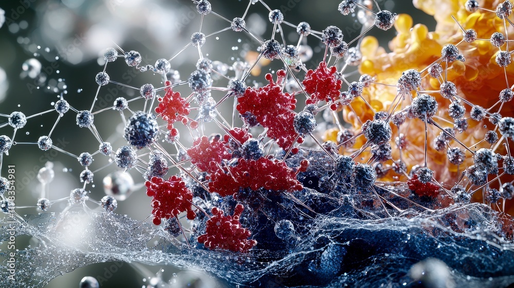 Aufkleber Exploring nanomaterials properties in material science laboratory setting close-up image scientific concept