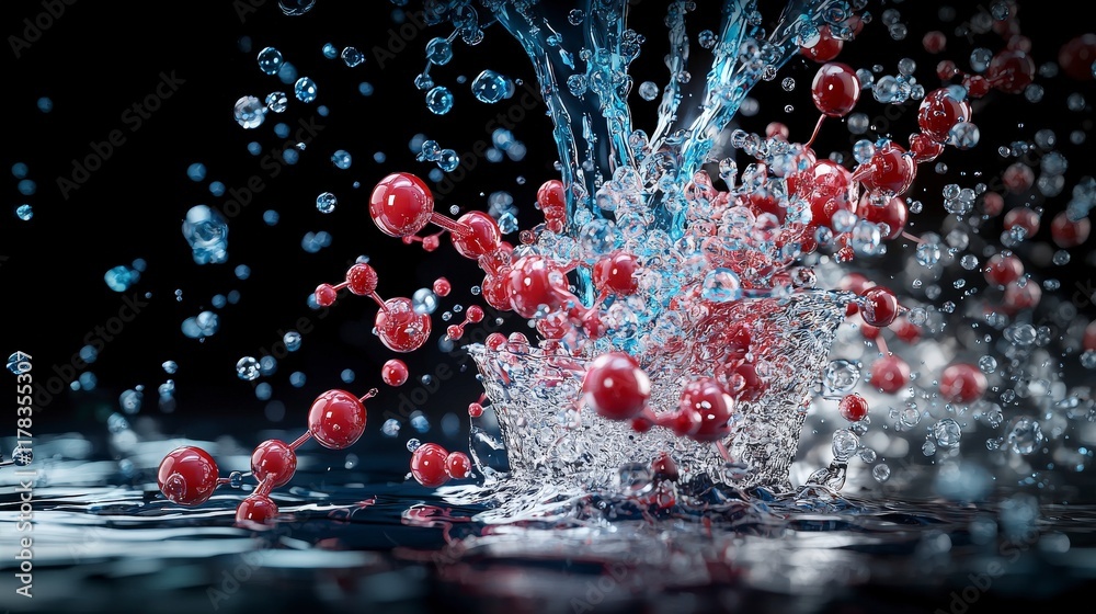 Aufkleber scientific imagery capturing explosive water-polymer interactions with high-speed photography in the