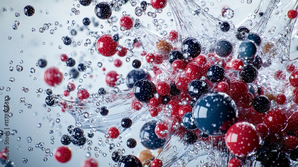 Poster Close-up view of dynamic polymer interactions in material science exploring properties in action