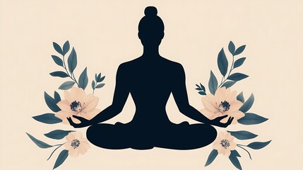 Serene Moment of Yoga in Lotus Position Surrounded by Nature&rsquo;s Beauty, Evoking Peace and Calmness for Mindfulness and Meditation Practices