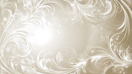 Elegant Beige Floral Swirl Background Design