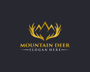 Gold mountain deer antler logo