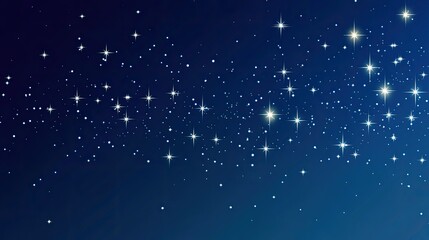 Obraz premium Elegant starry Christmas tree vector with glowing white stars on a deep blue background, minimalist design, festive sparkle.