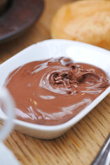 A Rich and Decadent Chocolate Spread Presented in a Bowl for Serving