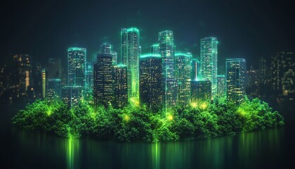 Obraz premium Earth hologram with ecoenergy HUD elements