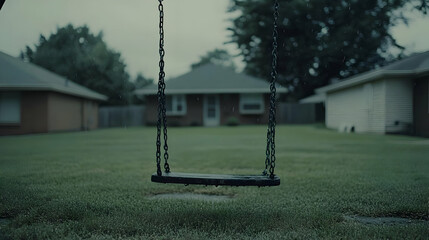 Rainy Day Swingset Illustration