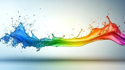 Rainbow colored liquid splash design artwork