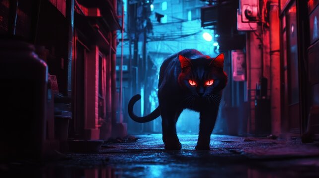 a black cat that turns into a graceful but scary cat