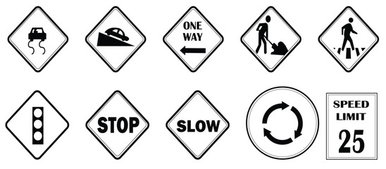 Icon about traffic signs,flat style,traffic warning,vector illustration on white background.