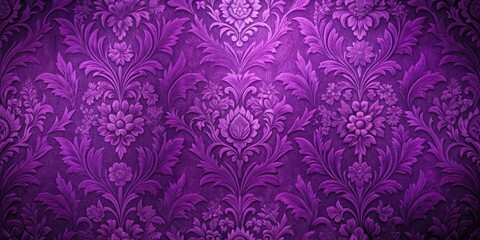 Fototapeta premium Richly textured, vibrant purple floral wallpaper with intricate patterns and subtle shading, purple floral wallpaper, flower power