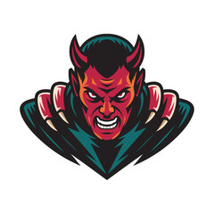 devil attacking with claws design logo on white background