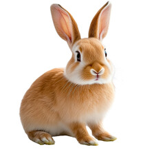 Obraz premium A Gentle Rabbit Resting Gracefully on a Deep Black Background Enveloping the Scene with Elegance and Tranquility isolated on white background