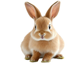 Fototapeta premium A Cute Rabbit Sitting on a Dark Background with Soft Shadows Highlighting Its Fluffy Fur and Expressive Features isolated on white background