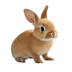 Obraz premium Charming Small Rabbit Perched Gracefully Against Deep Black Background Showcasing Its Soft Fur and Innocent Expression isolated on white background