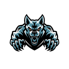 Obraz premium dog attacking pose with claws illustration design logo