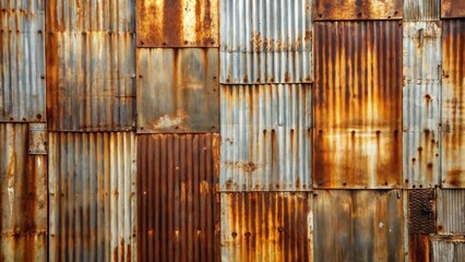 Rustic Corrugated Metal Wall Texture A Seamless Background of Aged and Weathered Iron Sheets