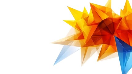 Abstract Orange And Blue Geometric Crystal Shapes