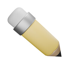 3d icon render pencil with eraser
