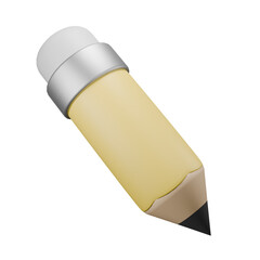 3d icon render pencil with eraser