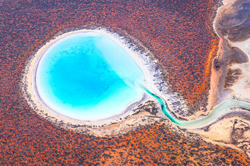 Little Lagoon, Shark Bay aerial, Australia