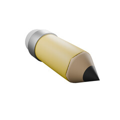 3d icon render pencil with eraser