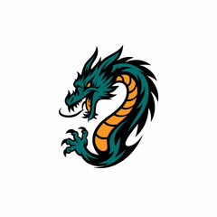 dragon fierce logo illustration design