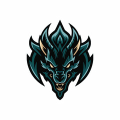 dragon head logo illustration design