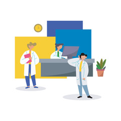 Background Illustration Of A Doctor From The Receptionist Atmosphere In The Hospital