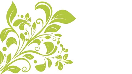 Fototapeta premium Green Floral Design Corner Element Illustration