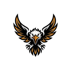 eagle fliying attacking pose design illustration logo