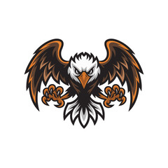 Fototapeta premium eagle fliying attacking pose with claws design illustration logo