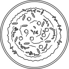 Chinese fried rice outline vector
