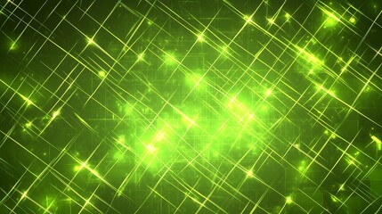 Abstract Green Grid Pattern With Bright Lines