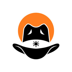 Cowboy hat logo design vector illustration