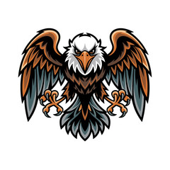 Obraz premium eagle fliying attacking pose with claws illustration design logo