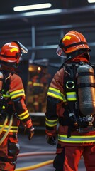 Showcase the implementation of safety protocols with lifelike 3D illustrations of emergency response drills and simulations