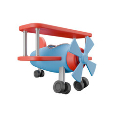 3d icon render toy biplane