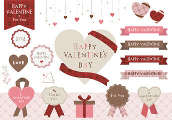 バレンタインフレーム_イラスト_デザイン_チェック柄02