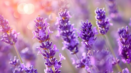 Obraz premium modern and colorful illustration of beautiful lavender flowers on a white background