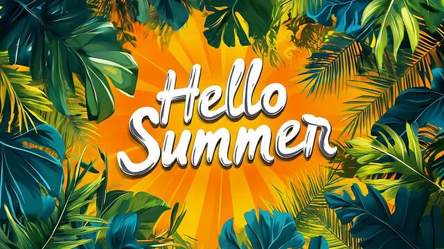 Hello summer vacation message sign concept