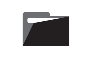 Folder icon vector set. Desktop black and yellow folder icon. Office document folder vector symbol. Empty file thin line sign. Archives files pictogram set.