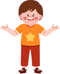 Joyful Kids Characters with Expressive Gestures for Presentations