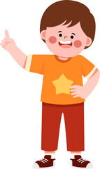 Joyful Kids Characters with Expressive Gestures for Presentations