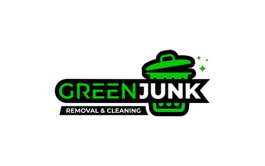 Illustration vector graphic of junk removal solution services logo design template
