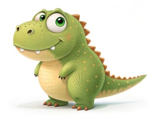 Naklejka premium cartoon, animal, dinosaur, vector, illustration, reptile, dragon, crocodile, green, lizard, fun, frog, art, cute, alligator, wildlife, baby, nature, monster, drawing, character, zoo, funny, dino, desi