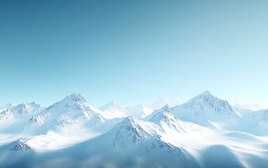 Obraz premium Snowy mountain peaks under a clear blue sky, symbolizing the challenges of nature and resilience, perfect for travel and vacation, stunning highresolution landscape