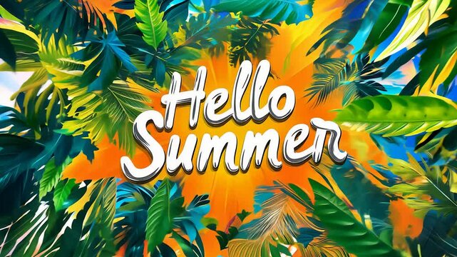 Hello summer vacation message sign concept