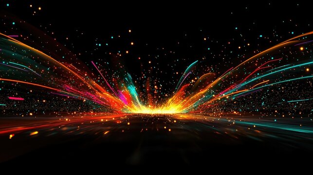 Stunning fireworks finale lighting up the night sky with bright colors, radiant sparks, and glowing trails.